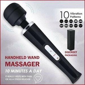 Handheld Massager Wand Vibrating Massage Magic Full Body Therapy Motor 20-speeds - Picture 1 of 24