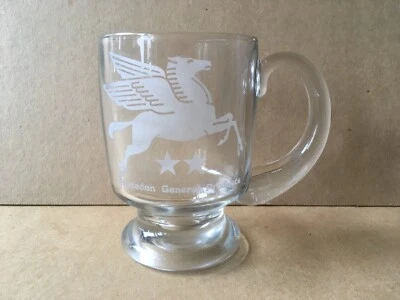 Vintage Mobil Pegasus Macedon General Products Heavy Glass Mug, Macedon, NY - Image 1 of 4