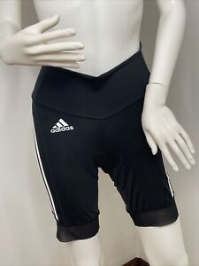 Adidas Women’sPadded Cycling Bib Shorts Small Primeblue Black/white Stripes Logo
