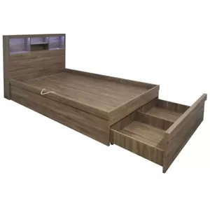 KING SINGLE Elida Gas Lift Modern LED Nightlite with USB Charger & End Drawer - Picture 1 of 5