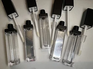 Lot of 5 Empty 7mL Lip Gloss Tubes with Mirror Rubber Stoppers Included - Picture 1 of 4