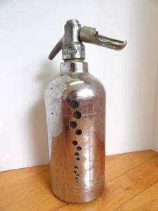 VINTAGE ANTIQUE 30s / 40s Chrome Soda King Seltzer Syphon - Picture 1 of 9