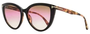 Tom Ford Cat Eye Sunglasses TF915 Isabella-02 05F Black/Rose Havana 56mm FT0915 - Picture 1 of 2