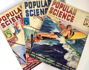 Popular Science Wittmack Art Lot Of 3 Magazines Vintage 1937 1936 - Picture 1 of 10