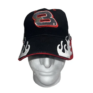 Otto Earnhardt Men’s Cap #3 Red Black with Silver Flames Along The Side - Picture 1 of 9