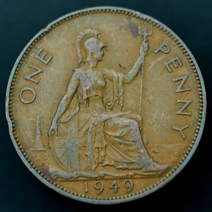 1949 Great Britain 1 Penny (George VI) Coin, km869 - Excellent Coin 🇬🇧 - Picture 1 of 5