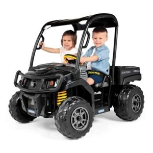 John Deere Peg Perego XUV Black 12v Ride On Gator With Roof - Picture 1 of 1