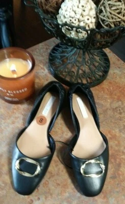 Zapatos para mujer Rachel Zoe Elleanor negros estilo ballet planos imitación cuero talla 8 Foto 1 de 4