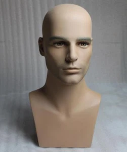High Quality Realistic Male Mannequin Head Display Wig/Sunglasses/Hat - Picture 1 of 4