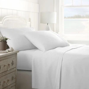 1000 TC EGYPTIAN COTTON WHITE SOLID RV CAMPER & BUNK BED SHEET SET ALL SIZES - Picture 1 of 3