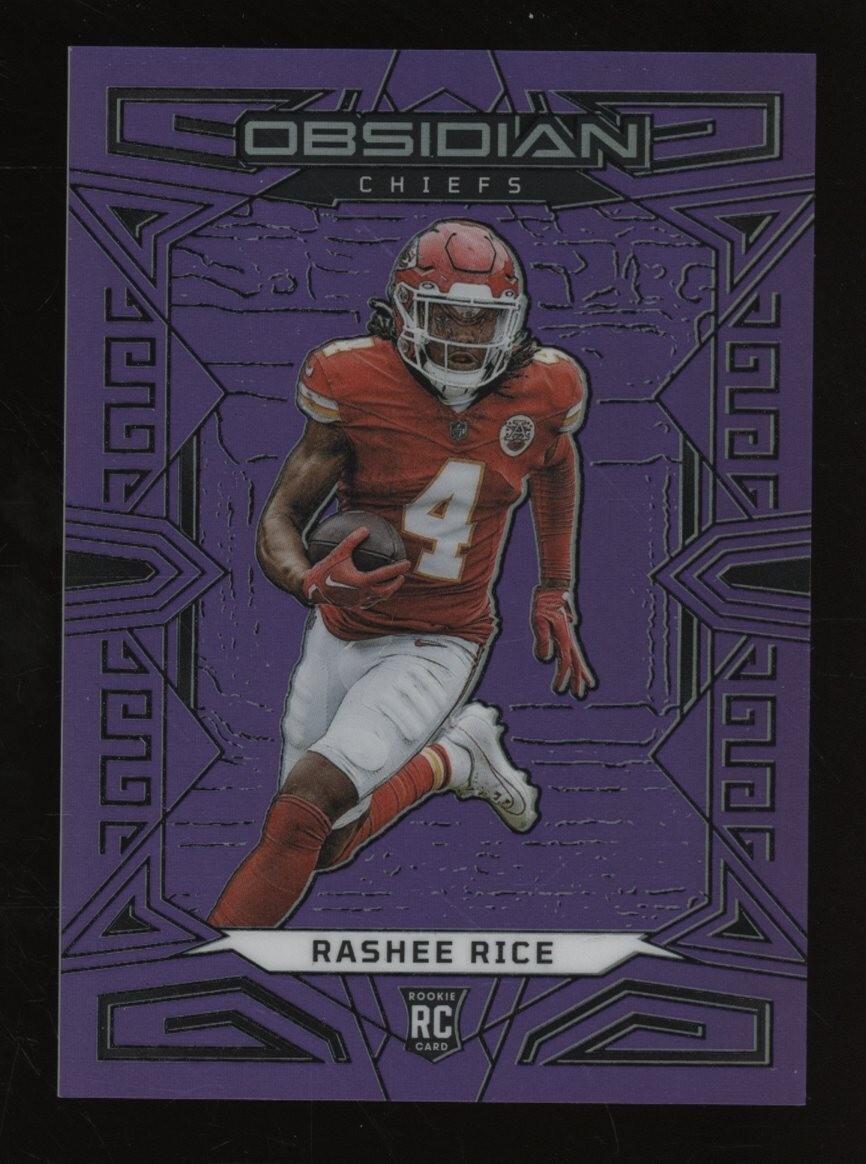 2023 Panini Obsidian Purple Flood Rashee Rice Kansas City Chiefs RC Rookie 12/13