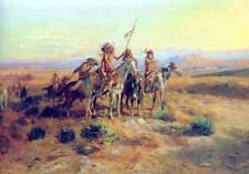Oil Painting repro Charles M. Russell - American Indian The Scouts