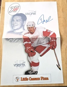 Pat Verbeek - Carl Liscombe Red Wings #15 Signed Picture (Game Day poster) - Picture 1 of 1
