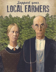 Support Your Local Farmers Pot Marijuana Funny Humor Cave Wall Décor Metal Sign - Picture 1 of 4