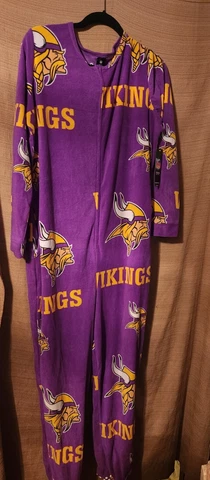 NEW NFL MN Vikings Minnesota Football Mens  1 piece pajamas XL Cover