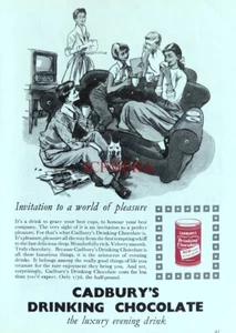 Cadbury's Trinkschokolade ANZEIGE #2 1955 Vintage Originaldruck 673/62 - Bild 1 von 1