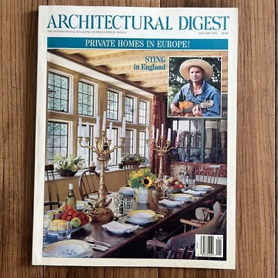 Architectural Digest January 1996 vtg Magazine Interiors Design Advertisements - Image 1 of 4