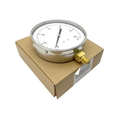 Zoro Select 18C747 Pressure Gauge 0-30 PSI Stainless Steel Brass Fitting - Image 1 of 2
