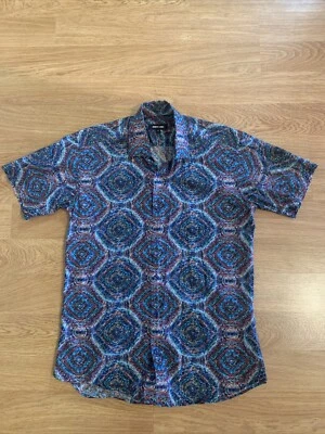 Jared Lang Shirt Men's Medium Short Sleeve Button Up Multicolor Geometric - Image 1 of 4