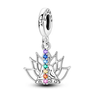 MULA Original Yoga Anhänger DIY Charm CZ Für Frauen Armband 925 Versilbert - Picture 1 of 6