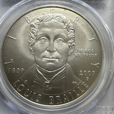 2009-P Louis Braille Silver Dollar (PCGS PR-69) - Image 1 of 4