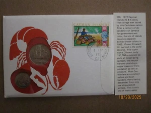 Islas Caimán 1972 monedas de 5 y 25 centavos sin circular km2, 4 PNC FDC - Imagen 1 de 6