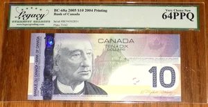 2005 (2004) Bank of Canada $10 BC-68a Very Choice UNC LEGACY 64PPQ Canadian Note - Picture 1 of 4