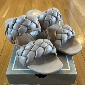 DV Dolce Vita Braided Cafe Stacey Open Toe Sandals Shoes Light Beige Size 6 - Picture 1 of 8