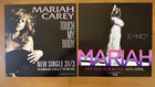 TWO  SUPER RARE 12x12” RECORD STORE DISPLAY CARDS - UNUSED - MARIAH CAREY (2008)