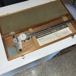 Vintage MITUTOYO 12” Inch DIAL CALIPER NO 505-628 w/Wooden Case Box EUC - Picture 1 of 7