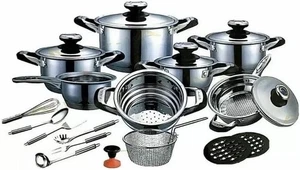 Set Batteria di Pentole 23 Pezzi in Acciaio Inox a Induzione Antiaderente A.M.C. - Foto 1 di 6