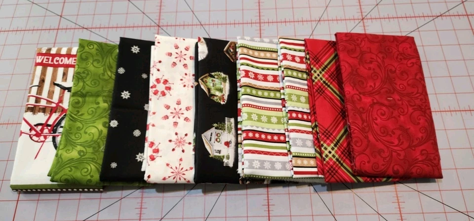 Quilting Cotton Fabric, Holiday  Happy Place 9 End of Bolt Remnants  4 yds  - Image 1 of 4