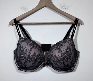 Victoria's Secret Muy Sexy Push-Up Talla 40DD Rosa Negro Encaje Sexy - Imagen 1 de 4