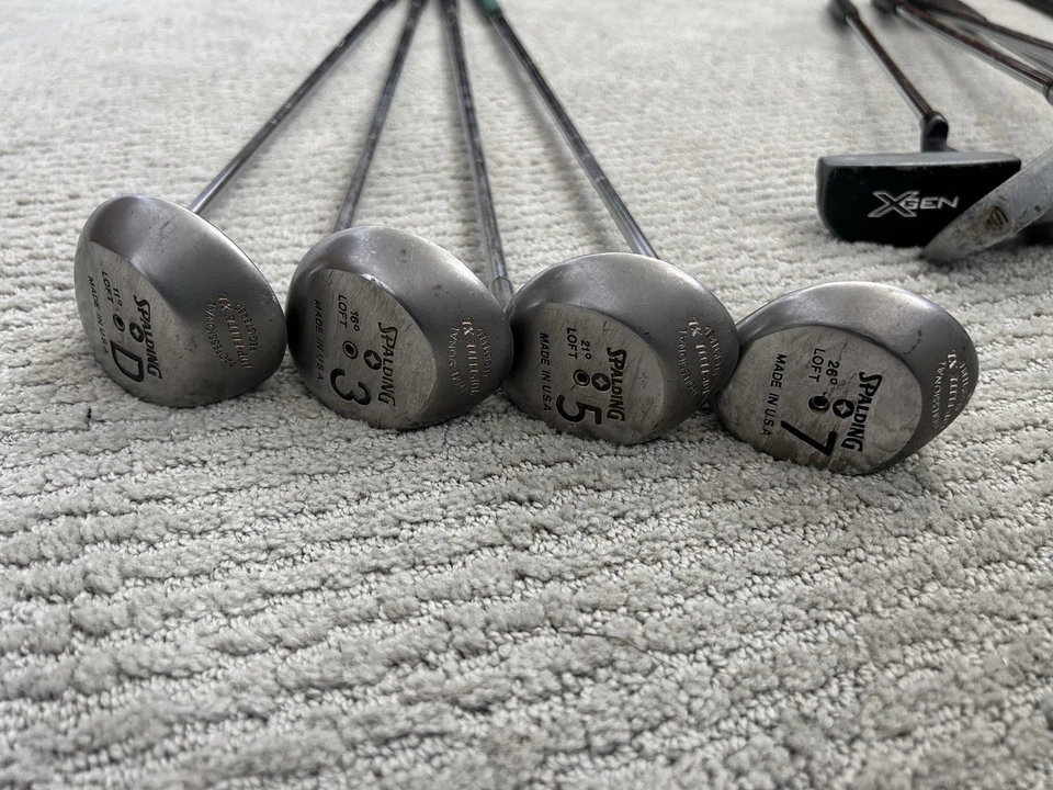Palos Spalding antiguos vintage (Driver, 3, 5, 7) Foto 1 de 2