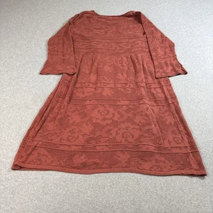 Sundance Dress Womens XL Orange Crochet Lace Floral Lined 3/4 Sleeve Boho Y2K - Picture 1 of 11