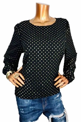 Blusa J.Crew L Top Forrada Texturizada L L L L L L L L Camisa Mangas Largas Negra Fácil de usar Foto 1 de 4