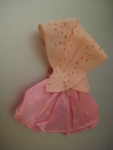 NOS short handkerchief style pink retro dress fits skipper doll pink eyelet cot - Picture 1 of 4