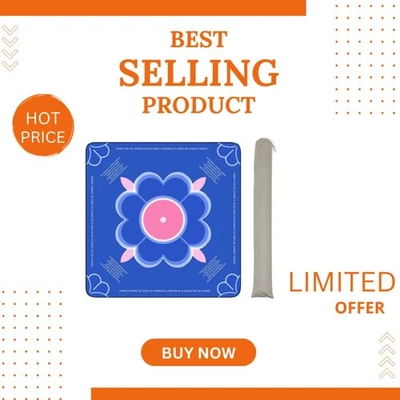 Deep Blue Mahjong Table Cover 31.5” - Eco-Friendly & Portable Carrying Bag - Image 1 of 4