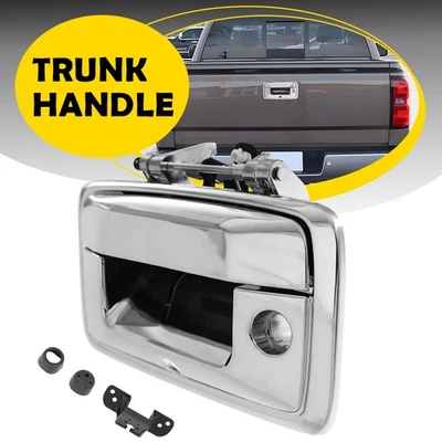 Puerta trasera con orificio de manija de cámara cromada para Chevrolet Silverado 1500 2500 2014-15 Foto 1 de 4