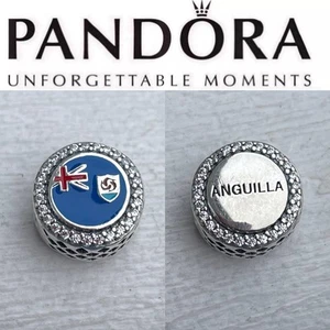 NEW Pandora Anguilla ๐ฆ๐ฎ Caribbean Island Exclusive Round Flag Sparkling Charm - Picture 1 of 7