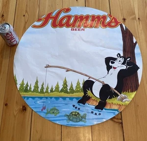 Vintage Hamm’s Beer Poster Bear Pabst Brewing Co Milwaukee Wisconsin Sign Fish - Picture 1 of 8