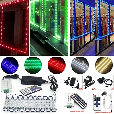 LED Window Store Front Lights Module 10~200ft Strips with power supply+Remote US - Image 1 of 4