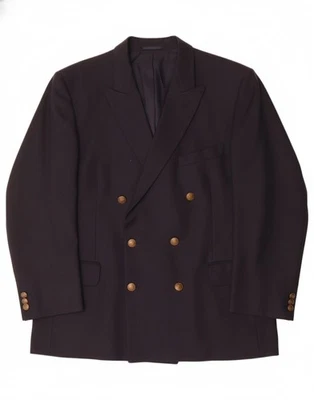 JAEGER Mens Double Breasted Blazer Jacket IT 54 2XL Navy Blue Wool CN01 - Image 1 of 4