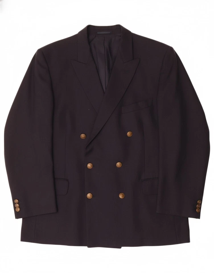 JAEGER Mens Double Breasted Blazer Jacket IT 54 2XL Navy Blue Wool CN01 - Image 1 of 4