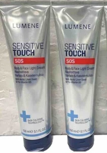 Lumene Sensitive Touch SOS Body & Face Cream Skin Calming Moisturizer Lot Of 2 - Picture 1 of 2