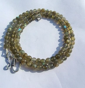 Deal Rondelle Labradorite Gemstone 925 Silver 6mm Beaded 12-40" Necklace Jewelry - Picture 1 of 12