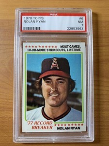 1978 Topps Nolan Ryan (1977) Record Breaker #6 PSA 7 NEAR MINT *FREE SHIPPING