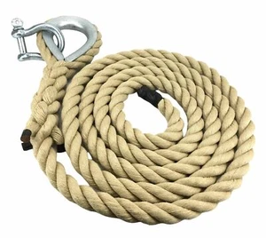 Cuerda de escalada de gimnasio de poliemo sintético de 32 mm x 13 metros CW dedal y grillete - Imagen 1 de 5