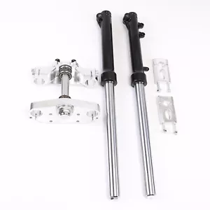 630MM FRONT FORKS SHOCKS FORK SET ASSY SUSPENSION+33mm Triple Tree Clamps Set - Foto 1 di 12