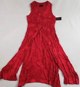 Abito donna vintage New York Extremes taglia 12 rosso lungo made in USA $49 donna - Foto 1 di 9